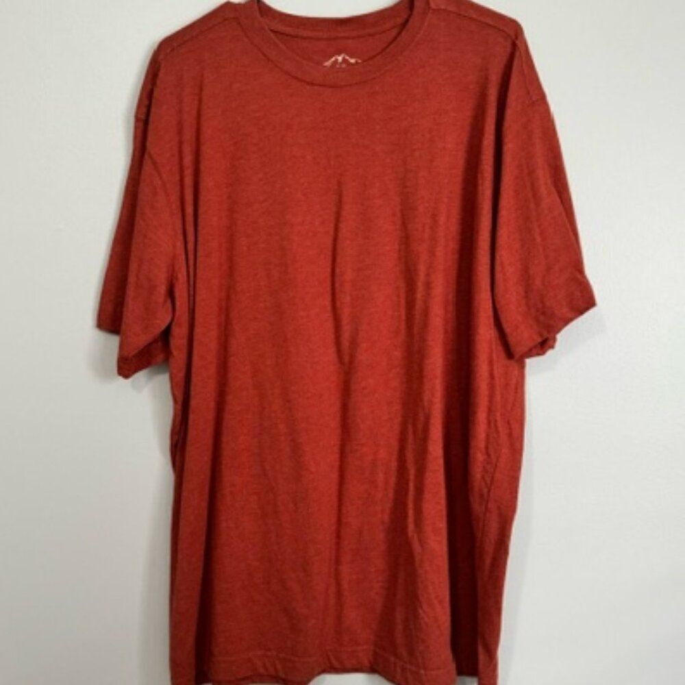 USED Men's Blue Mountain Short Sleeve Shirt Color Burnt Orange Size XL